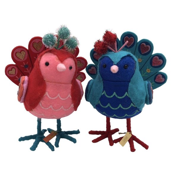 Target Spritz 2020 Peabo & Preener Peacocks Valentine’s Day Birds - Set of 2 - Picture 1 of 13